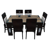 MoonWooden Solid Wood 6 Seater Dining Table Set with 6 Chair for Home & Office Furniture| Hotel & Dinner | Drawing Room Furniture with Walnut Finish